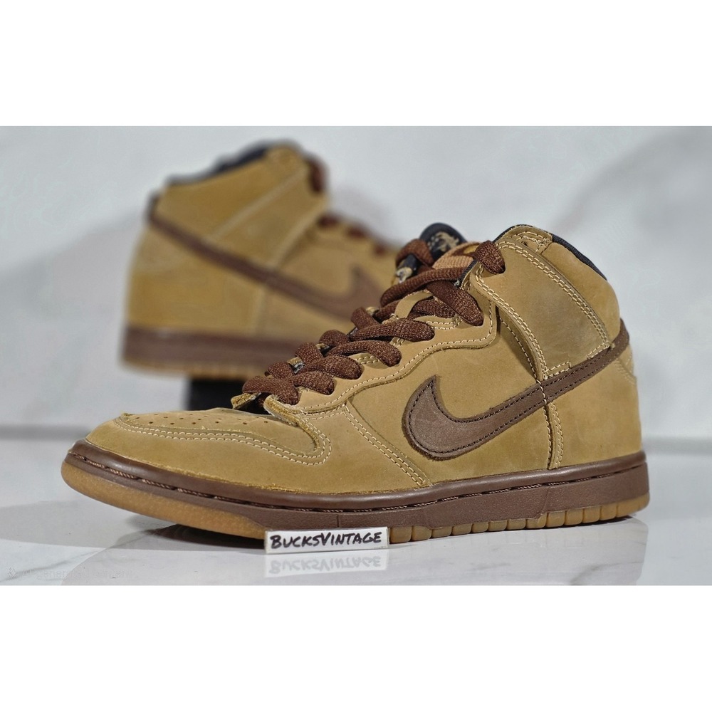2002 NIKE Dunk HIgh Dunk SB Wheat Maple Brown Bison Mens Sz 4.5 | Womens Size 6